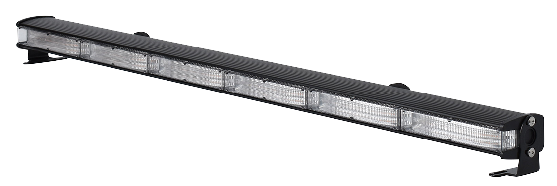 Warnleiste „Warning“ mit 6 Leuchten à 9 zweifarbigen LEDs (orange/blau), 810 mm, 12/24 V